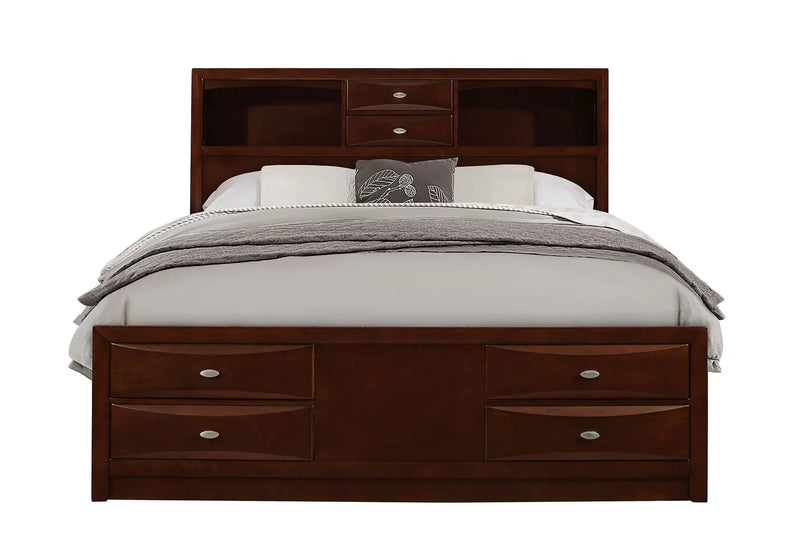 Linda Merlot Queen Bed - LINDA-M-QB (M)