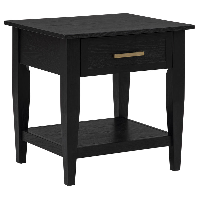 Lindenton 1-drawer Wood Occasional Side End Table Black - 722727