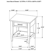 Lindenton 1-drawer Wood Occasional Side End Table Black - 722727