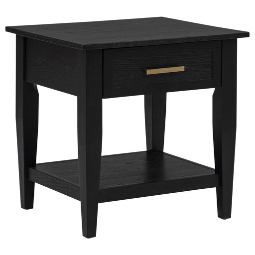 Lindenton 1-drawer Wood Occasional Side End Table Black - 722727