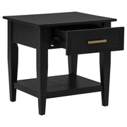 Lindenton 1-drawer Wood Occasional Side End Table Black - 722727