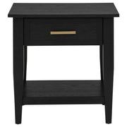 Lindenton 1-drawer Wood Occasional Side End Table Black - 722727