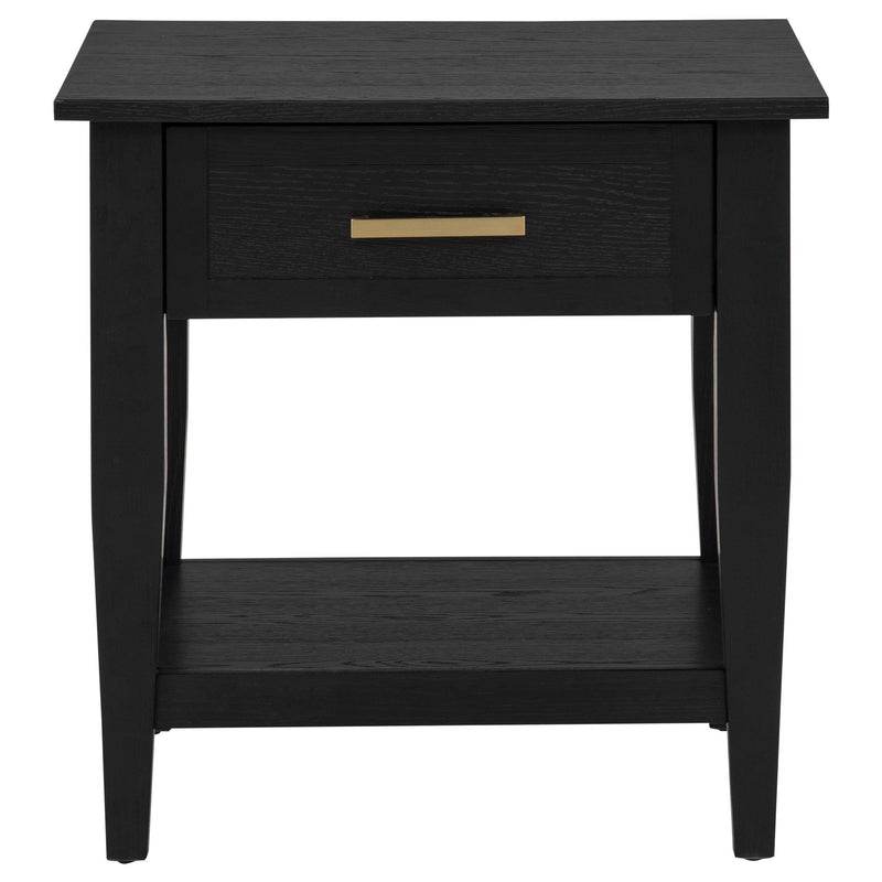 Lindenton 1-drawer Wood Occasional Side End Table Black - 722727
