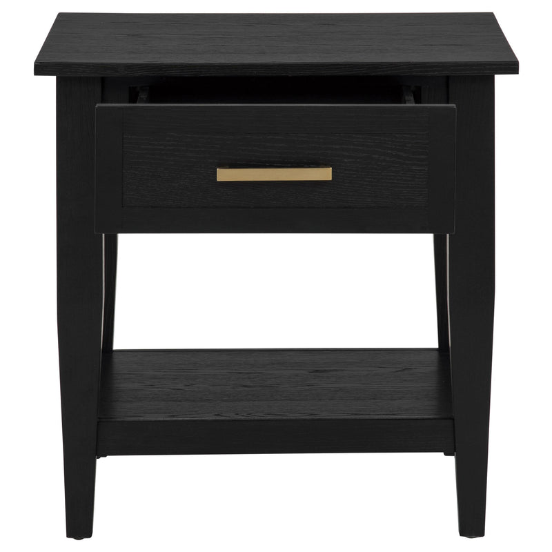 Lindenton 1-drawer Wood Occasional Side End Table Black - 722727