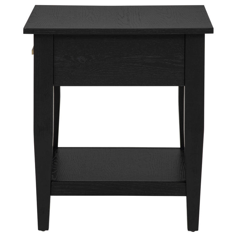 Lindenton 1-drawer Wood Occasional Side End Table Black - 722727