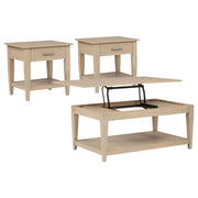 Lindenton 3-piece Wood Lift-Top Coffee and End Table Set Blonde - 722758-S3