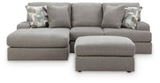 Lindon 2-Piece Sectional with Chaise and Oversized Accent Ottoman in Smoke - PKG024857