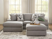 Lindon 2-Piece Sectional with Chaise and Oversized Accent Ottoman in Smoke - PKG024857