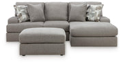 Lindon 2-Piece Sectional with Chaise and Oversized Accent Ottoman in Smoke - PKG024858