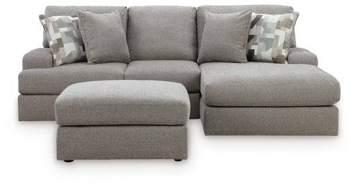 Lindon 2-Piece Sectional with Chaise and Oversized Accent Ottoman in Smoke - PKG024858
