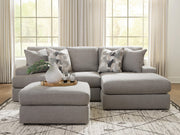 Lindon 2-Piece Sectional with Chaise and Oversized Accent Ottoman in Smoke - PKG024858