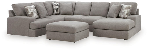 Lindon 3-Piece Sectional with Chaise and Oversized Accent Ottoman in Smoke - PKG024860