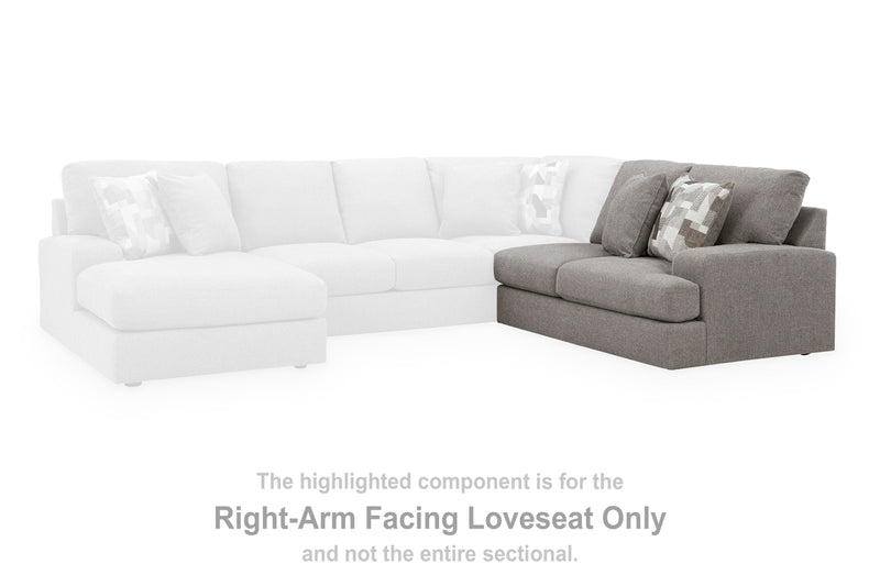 Lindon Smoke Right-Arm Facing Loveseat - 8470456