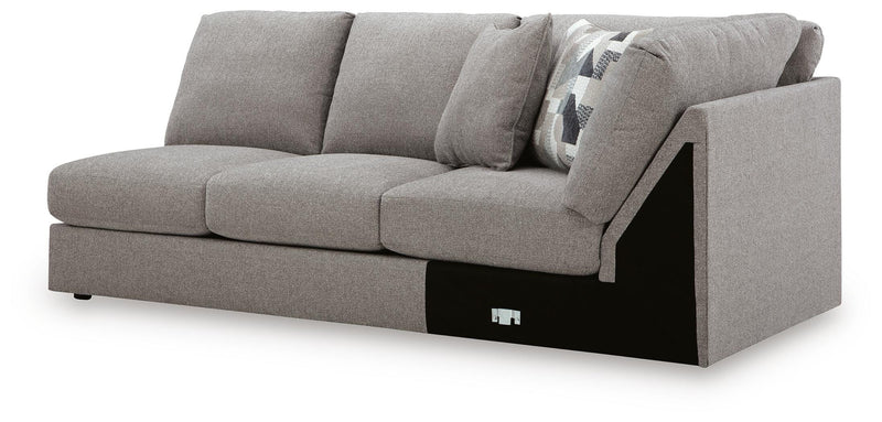 Lindon Smoke Right-Arm Facing Loveseat with Wedge - 8470426