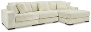 Lindyn 3-Piece Sectional with Ottoman in Ivory - PKG016104