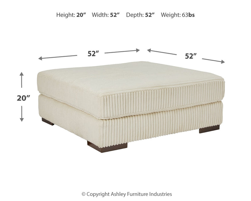 Lindyn 4-Piece Sectional with Ottoman in Ivory - PKG016106