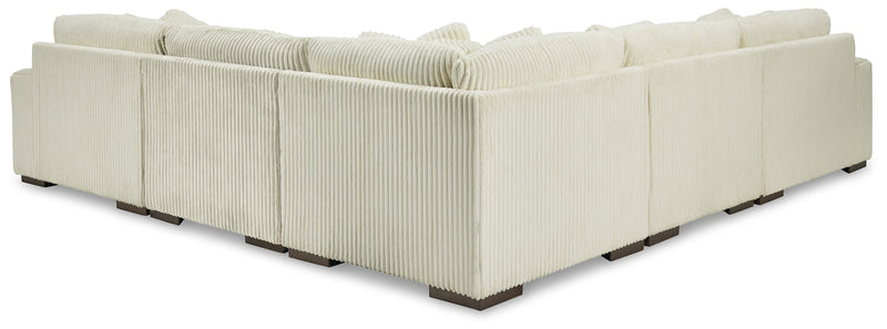 Lindyn 5-Piece Sectional with Ottoman in Ivory - PKG014506