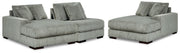 Lindyn Fog 3-Piece Sectional with Double Chaise - 21105S18