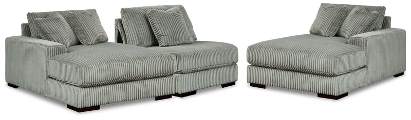 Lindyn Fog 3-Piece Sectional with Double Chaise - 21105S18