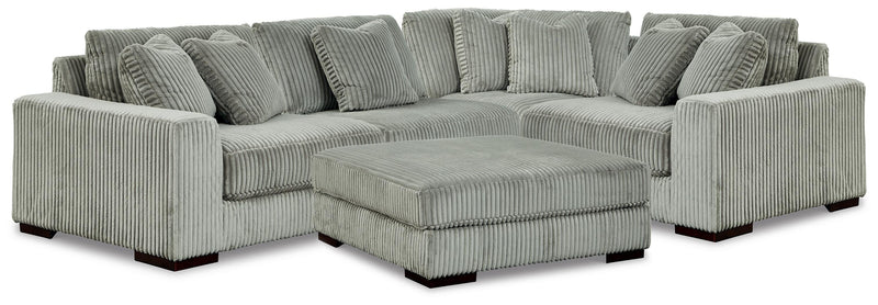 Lindyn Fog 4-Piece Sectional and Ottoman - 21105U7