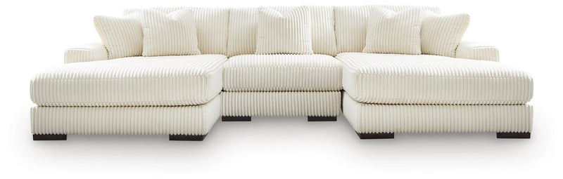 Lindyn Ivory 3-Piece Sectional with Double Chaise - 21104S18