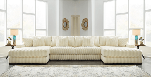 Lindyn Ivory 4 Piece Double Chaise Sectional - Gate FurnitureSectional