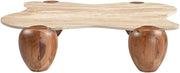 Liona Marble And Acacia Wood Coffee Table in Beige - 775Beige-CT
