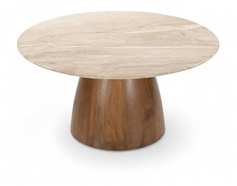 Liona Marble And Mango Wood Coffee Table in Beige - 774Beige-CT