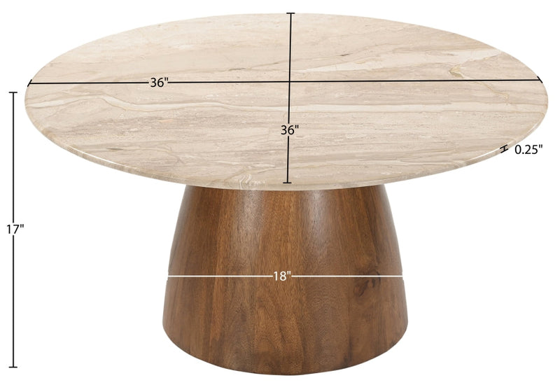 Liona Marble And Mango Wood Coffee Table in Beige - 774Beige-CT