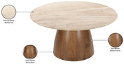 Liona Marble And Mango Wood Coffee Table in Beige - 774Beige-CT