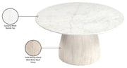 Liona Marble And Mango Wood Coffee Table in White - 774White-CT