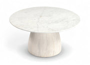 Liona Marble And Mango Wood Coffee Table in White - 774White-CT