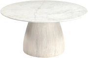 Liona Marble And Mango Wood Coffee Table in White - 774White-CT