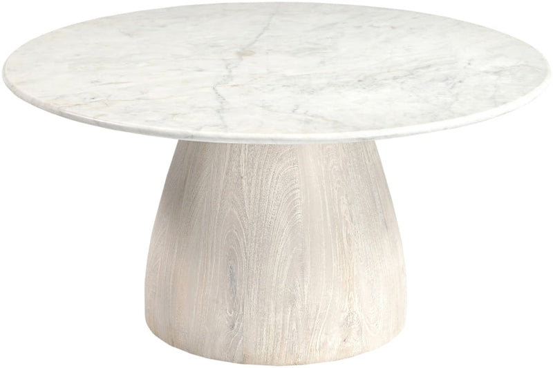 Liona Marble And Mango Wood Coffee Table in White - 774White-CT