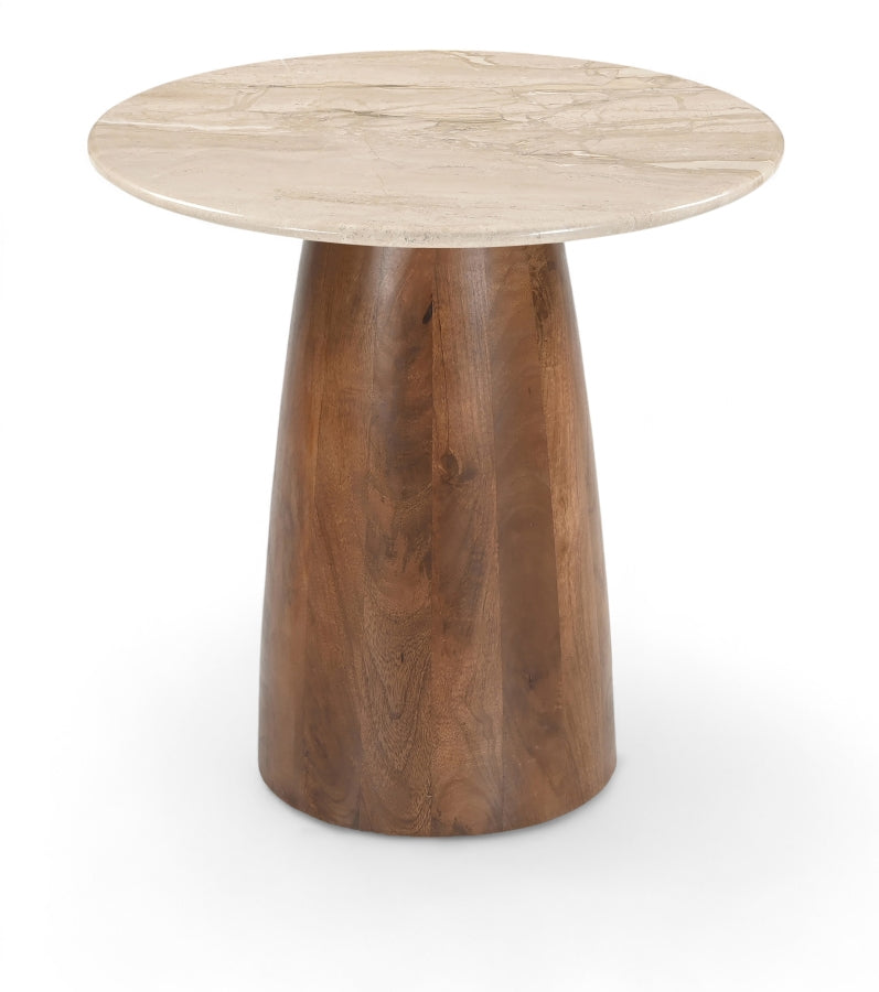 Liona Marble And Mango Wood End / Side Table in Beige - 774Beige-ET