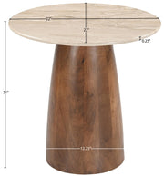 Liona Marble And Mango Wood End / Side Table in Beige - 774Beige-ET