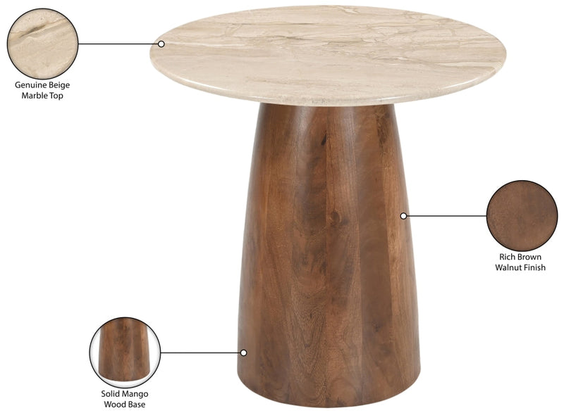 Liona Marble And Mango Wood End / Side Table in Beige - 774Beige-ET