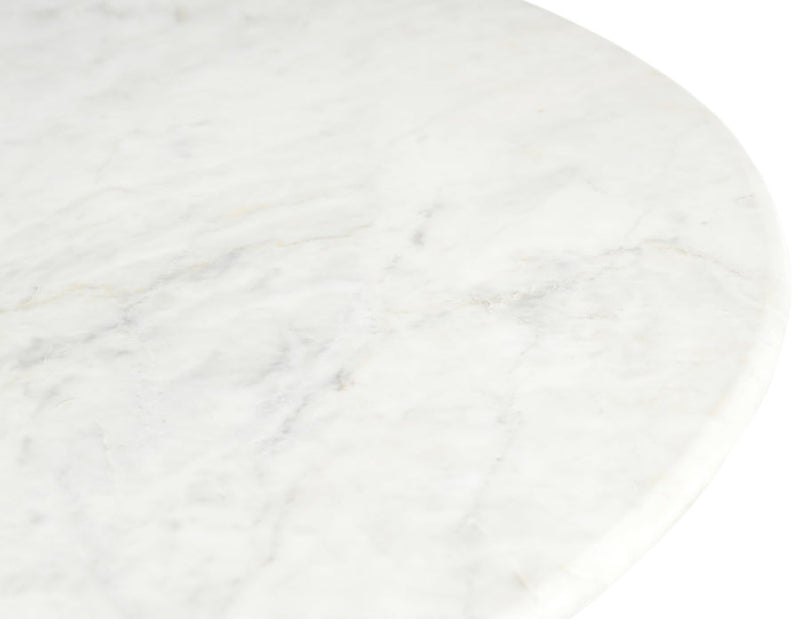 Liona Marble And Mango Wood End / Side Table in White - 774White-ET