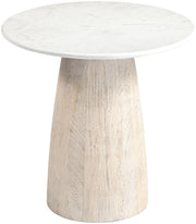 Liona Marble And Mango Wood End / Side Table in White - 774White-ET