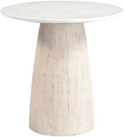 Liona Marble And Mango Wood End / Side Table in White - 774White-ET