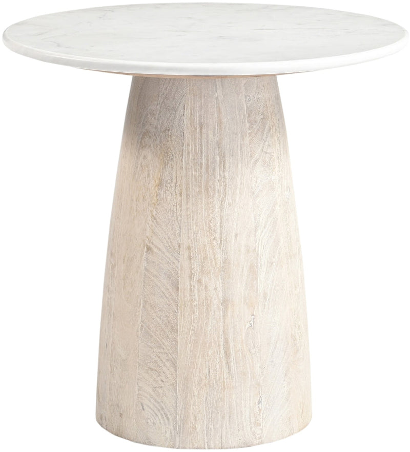 Liona Marble And Mango Wood End / Side Table in White - 774White-ET