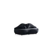 Lips Black Velvet Loveseat - LIPSBLACK-L