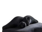Lips Black Velvet Loveseat - LIPSBLACK-L