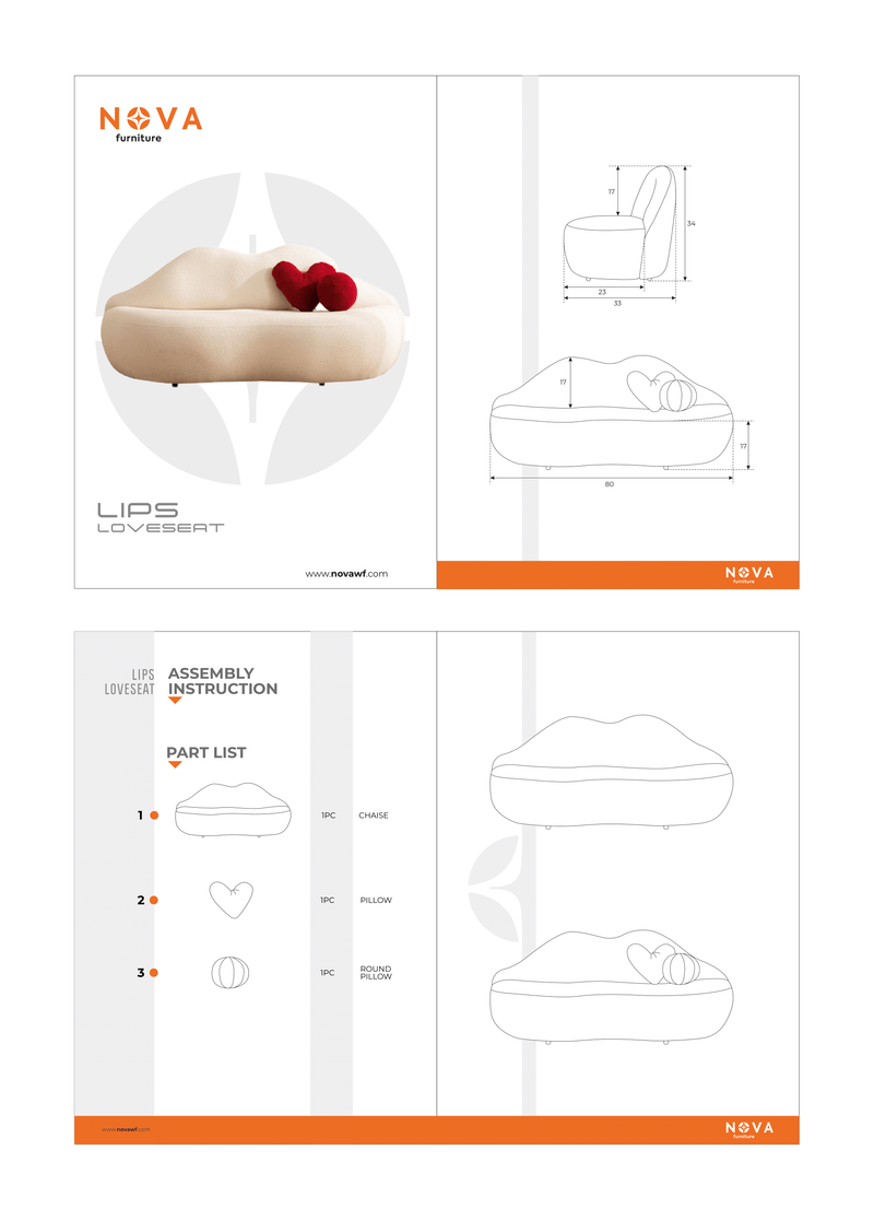 Lips Red Velvet Loveseat - Gate FurnitureLoveseat