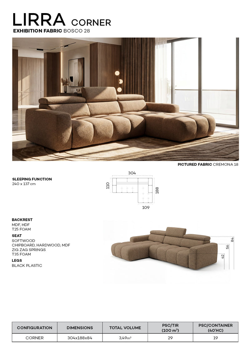 Lirra Sectional W/Bed Set - p14464
