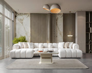 Lis Ivory Boucle Double Chaise 147" Sectional - LISIV-USEC