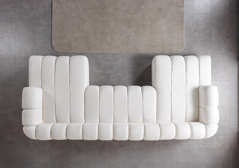 Lis Ivory Boucle Double Chaise 147" Sectional - LISIV-USEC