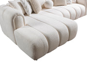 Lis Ivory Boucle LAF 115" Sectional - LISIV-LSEC