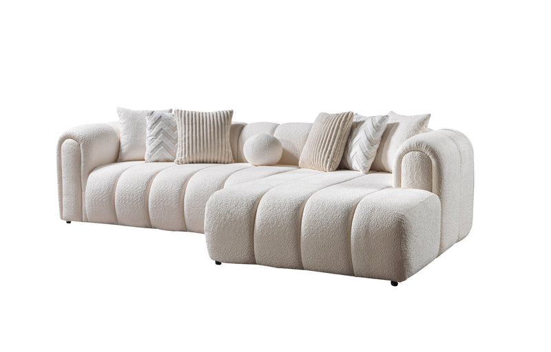 Lis Ivory Boucle RAF Sectional [ETA: 4/20] - Gate FurnitureSectional