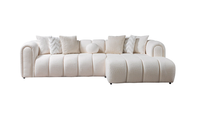Lis Ivory Boucle RAF Sectional [ETA: 4/20] - Gate FurnitureSectional
